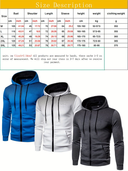Men's Red Hooded Zip-Up Jacket with Logo Patch Pocket - Logo Personalization, Full-Zip Front Closure, Hooded Collar & Black Zipper - Casual Sportswear Winter Coat for Gym,, Streetwear () - Logo Printing Service, Mens Clothes,