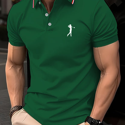 Golf Print Polo վերնաշապիկ, տղամարդու վերնաշապիկ, ամառային պատահական կարճաթև վերնաշապիկ