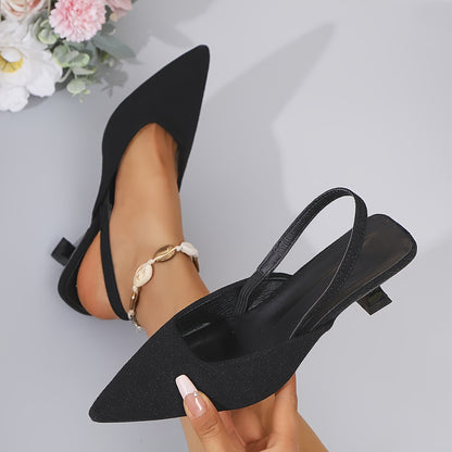 Women's Stylish Pointed Toe Kitten Heel All-Season Heels