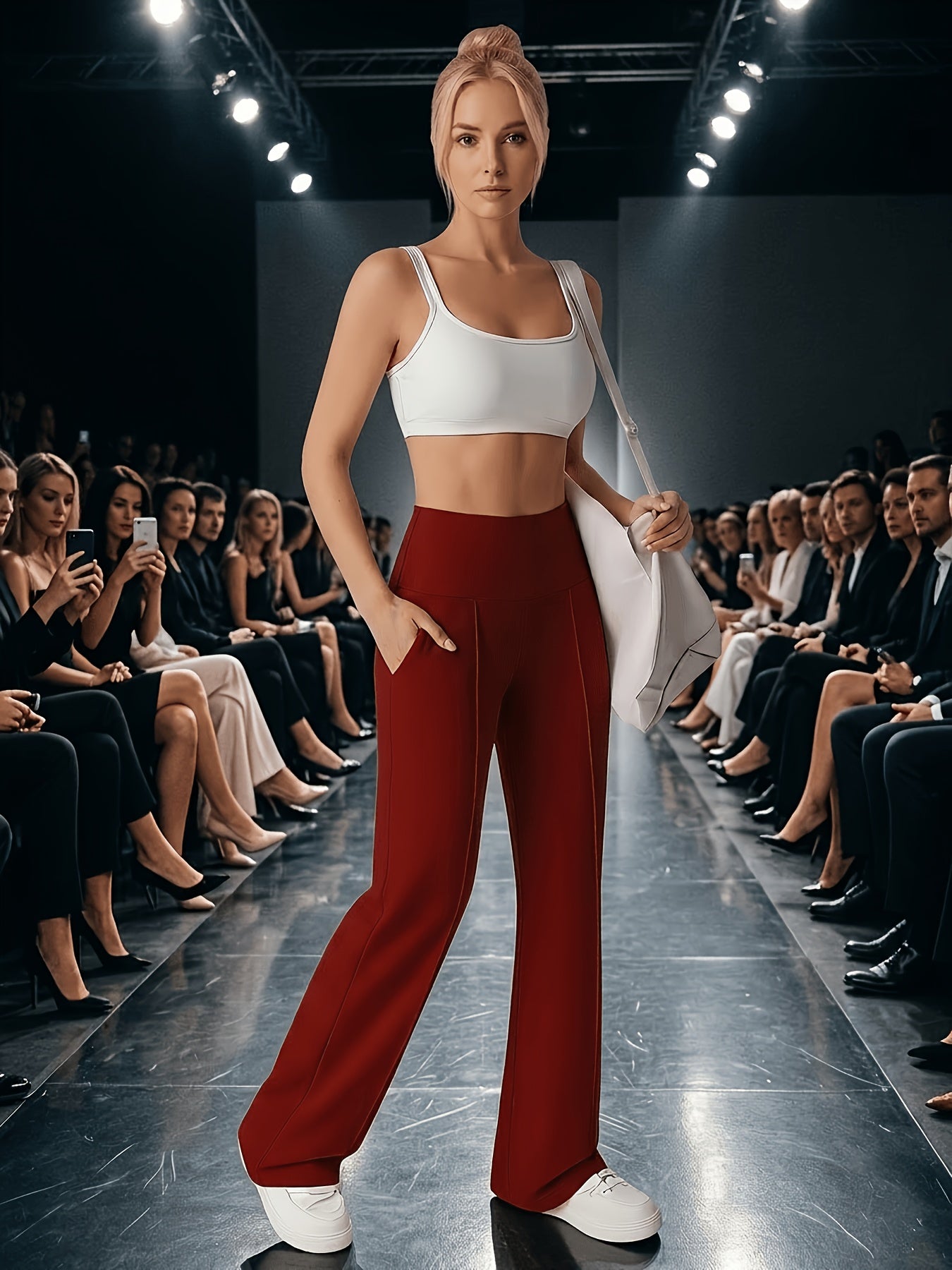 Women’s High-Waist Wide-Leg Leggings with Pockets