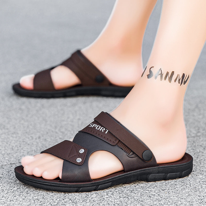Men's Sporty Slip-On Sandals with Durable Rubber Sole