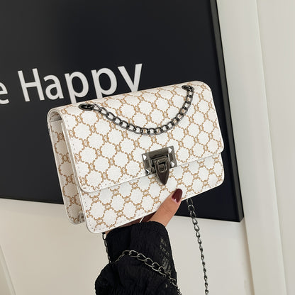 Կանացի ուսի պայուսակ, մեծ տարողությամբ ձեռքի պայուսակ, խաչաձև պայուսակով, շղթայով, միջին տարիքի կանանց համար