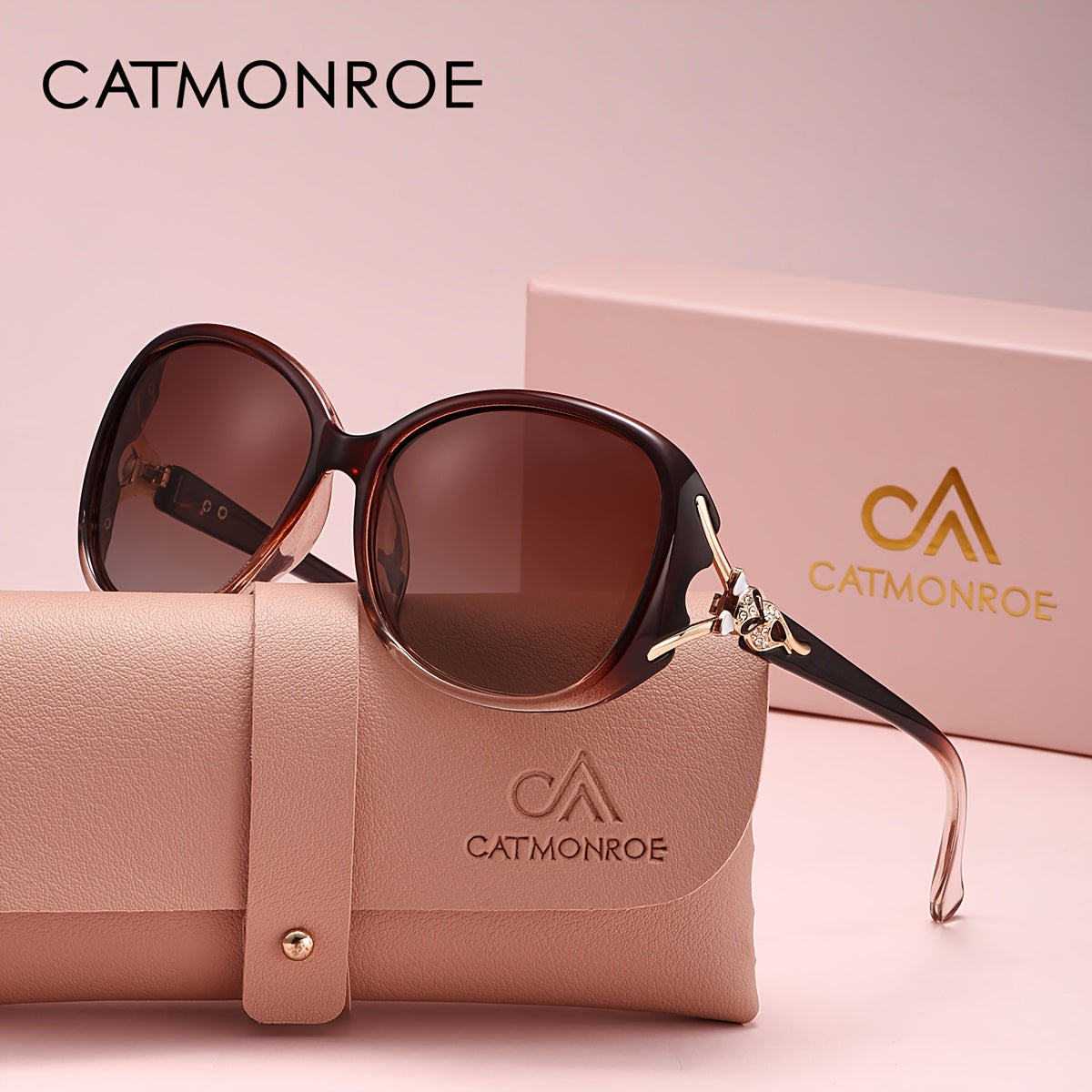 Women's Oversized Oval Fashion Glasses with Polarized UV400 Lenses