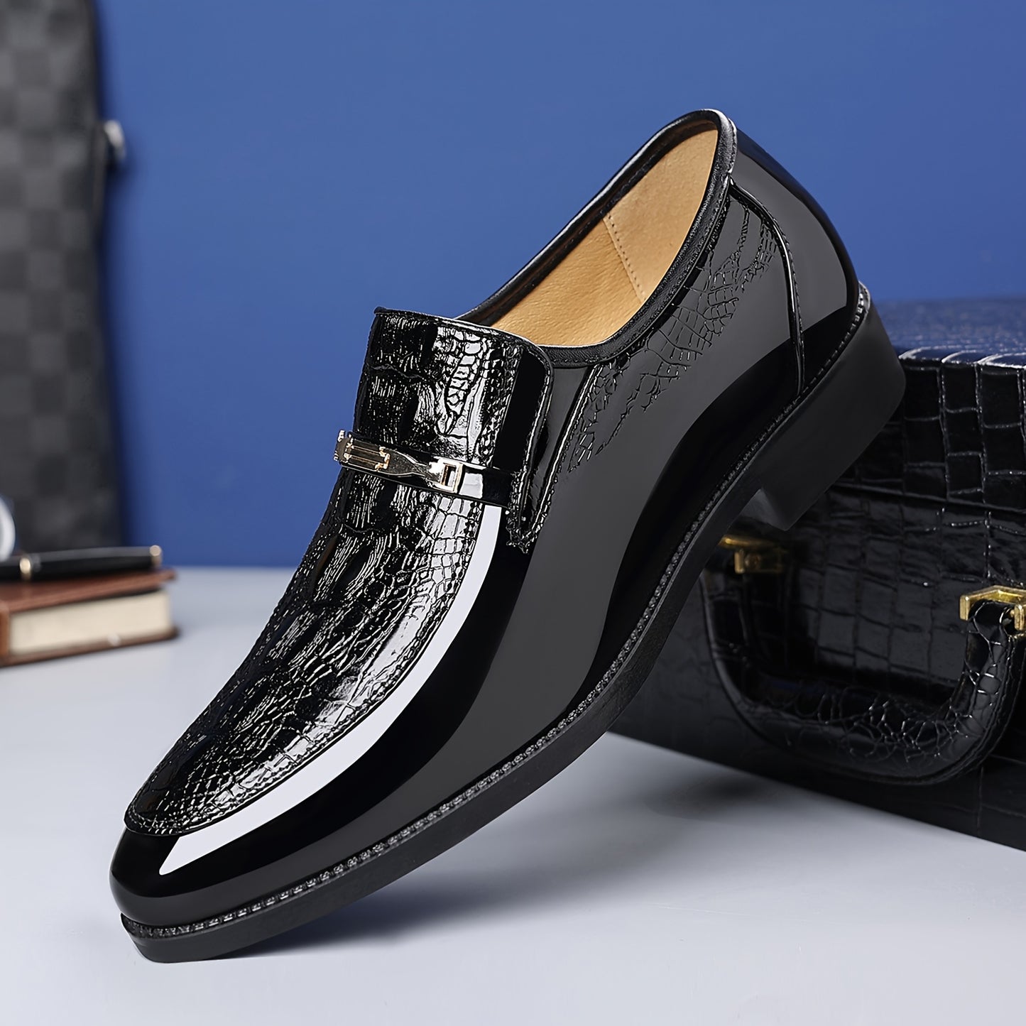 Men's Casual Loafers Dress Shoes Animal Print Slip-On