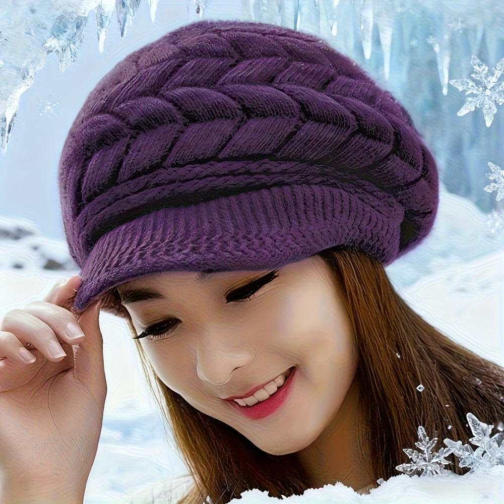 Women's Wool Beret Hat Warm Autumn Winter Outdoor Cap