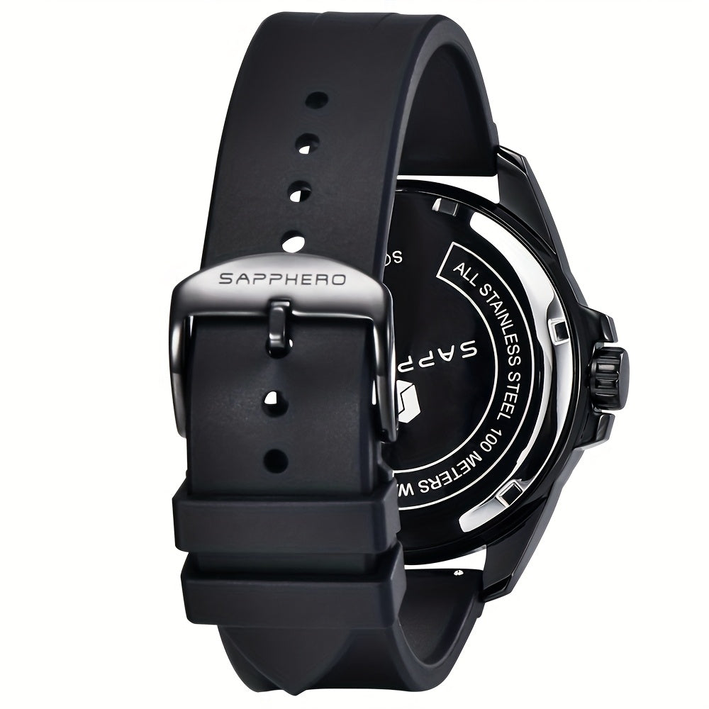 SAPPHERO Men's Luxury Watch - Stainless Steel Case & Band, 50m Waterproof, Analog Display with Date Window, Everyday & Formal Watch for Swimming, Business, Gifts - Affordable Luxury Wristwatch, Business Wristwatch, Sporty Ele