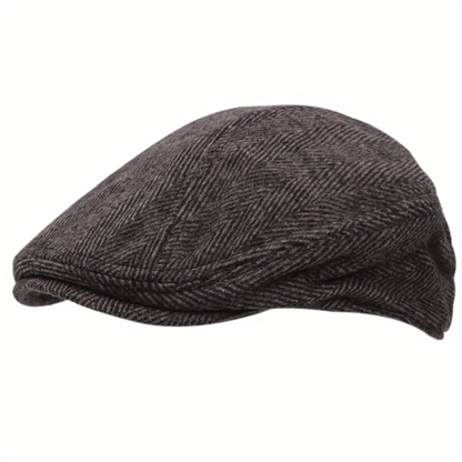 Men'S Knit Fabric Flat Cap - Textile Material ≥80%, Herringbone Pattern, Hand Wash/Dry Clean, Leisure Sun Hat, Mixed Color (1-Pack)