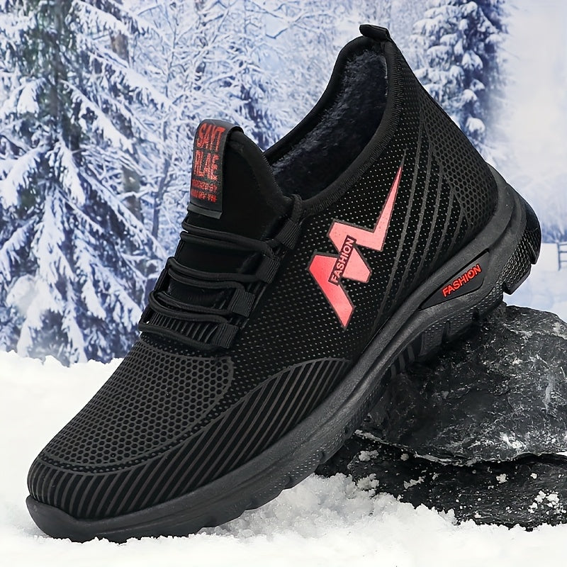 Men's Winter Sports Shoes, Lined with Thickened Soft Sole, Comfortable and Warm Snow Boots, Outdoor Sports Shoes, Winter Men's Boots, Men's Winter Snow Sports Shoes, Sporty Casual Shoes, Casual Winter Shoes for Outdoor Use,