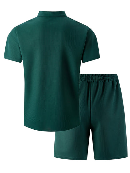 Men's Summer Waffle Knit 3-in-1 Set with Shorts and Pants