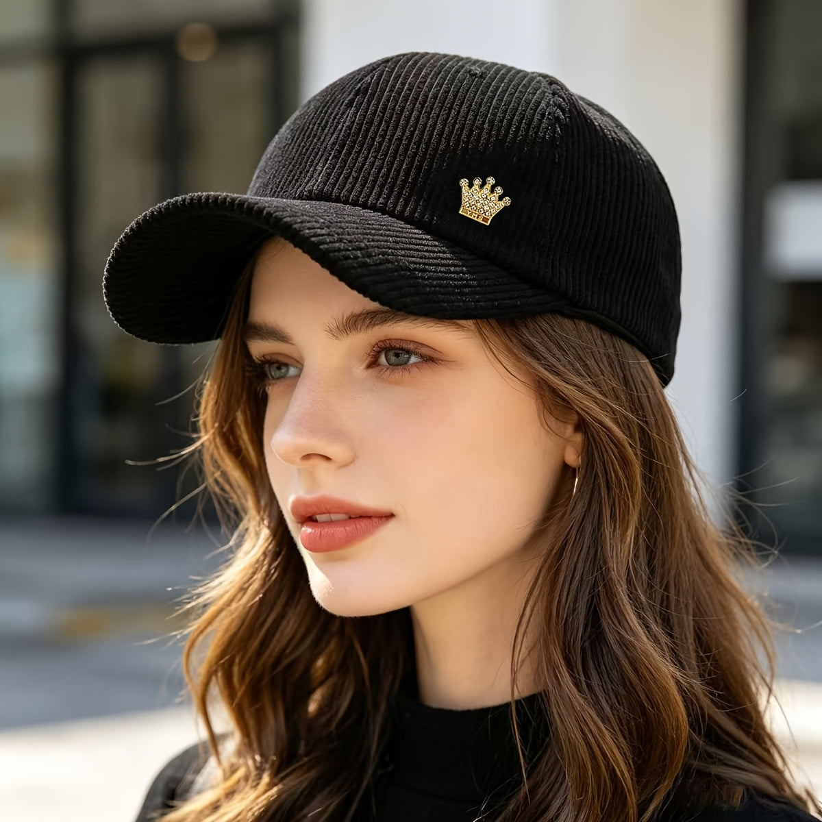 Unisex Retro Corduroy Baseball Cap with Adjustable Snapback