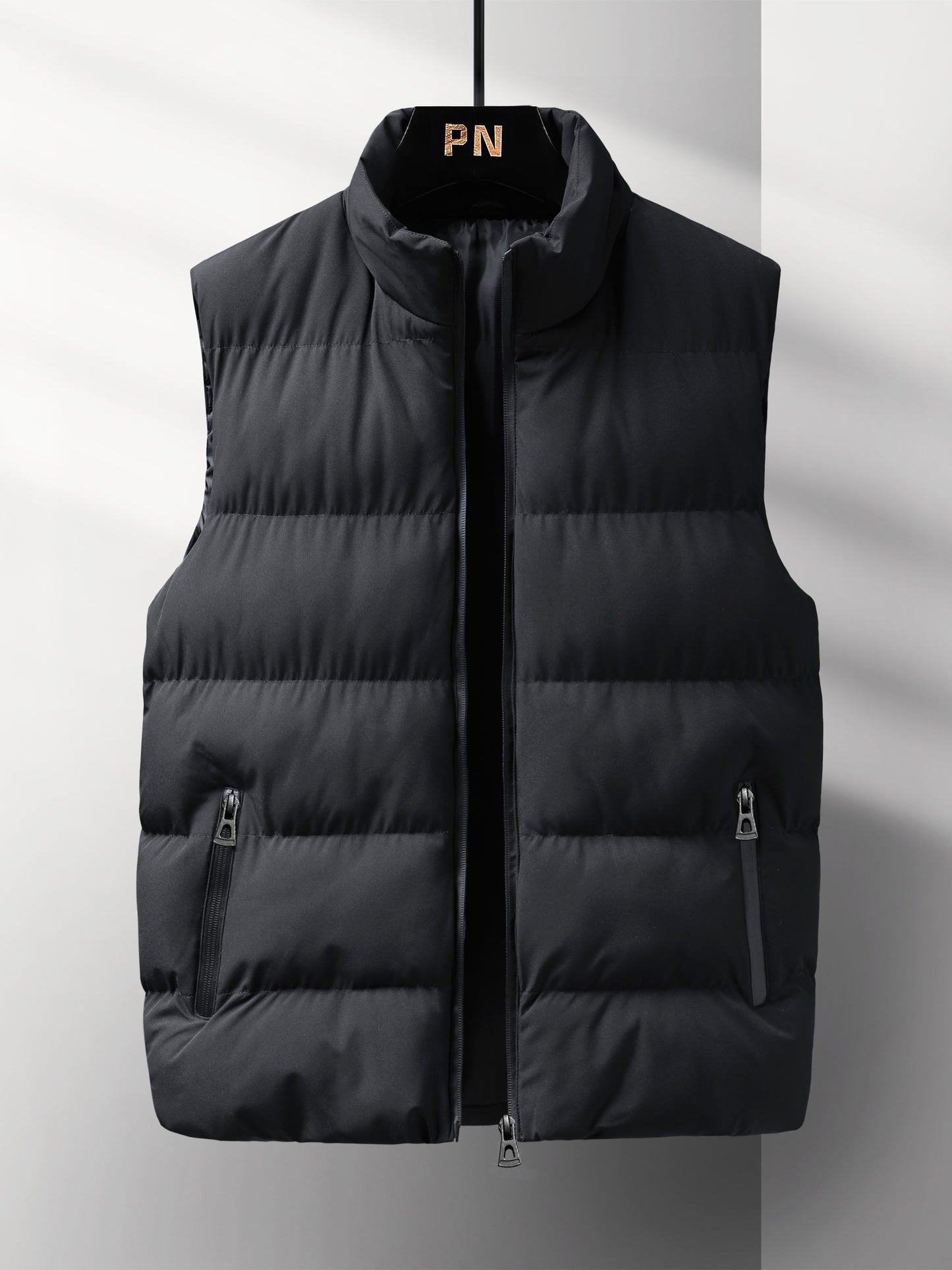 Men's Solid Color Stand Collar Jacket, Thin Lightweight Stylish Long Sleeve Coat Winter And Autumn Outdoor Clothes - ayq