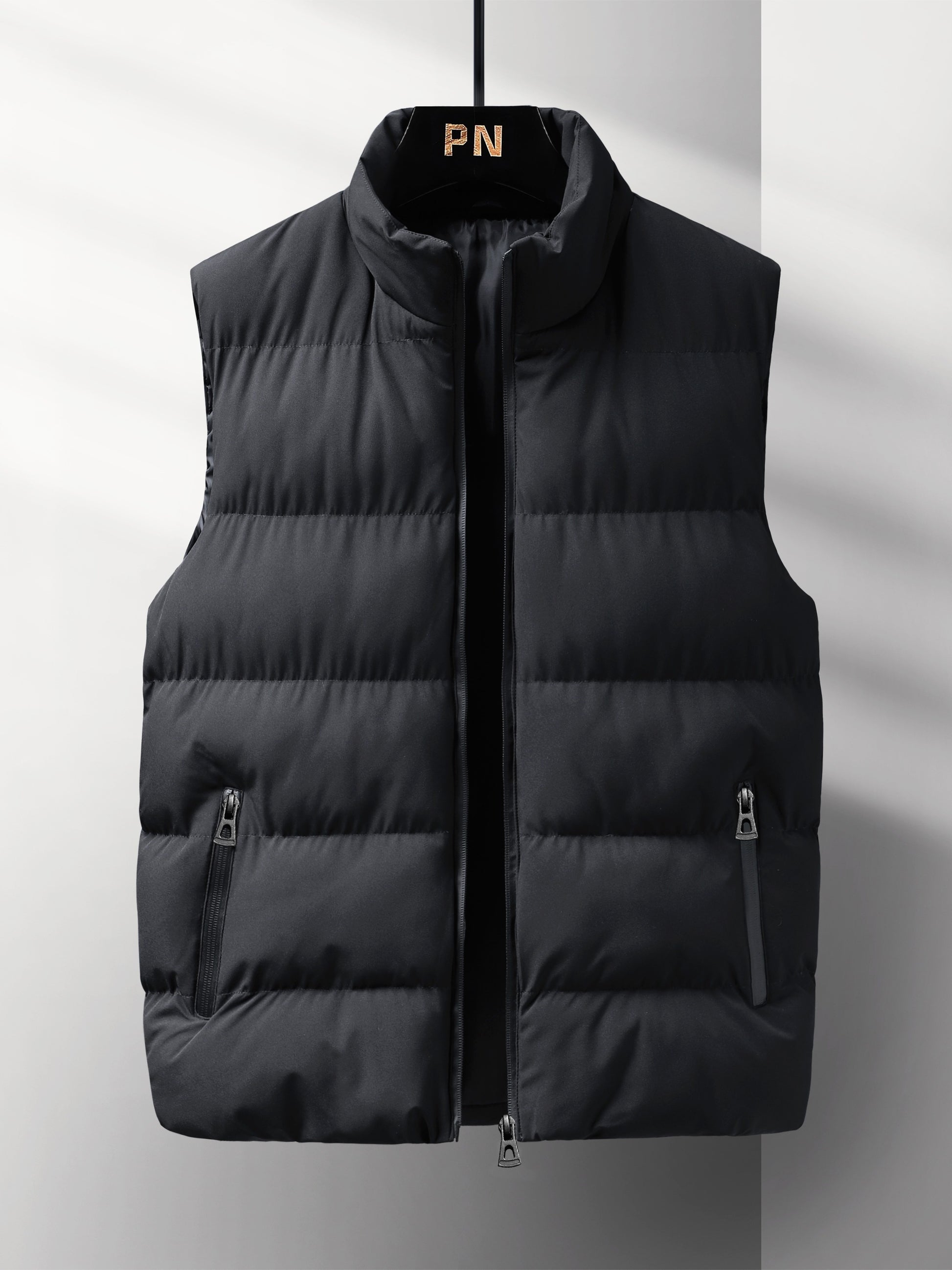 Men's Solid Color Stand Collar Jacket, Thin Lightweight Stylish Long Sleeve Coat Winter And Autumn Outdoor Clothes - ayq