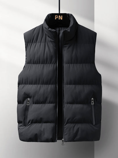 Men's Solid Color Stand Collar Jacket, Thin Lightweight Stylish Long Sleeve Coat Winter And Autumn Outdoor Clothes - ayq