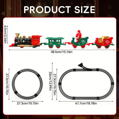 Electric Christmas Train Set | Hanging Christmas Tree Decoration, Indoor & Outdoor Use, Battery Powered, Weather Resistant, Suitable for Children, Red, Green - QWK Brand