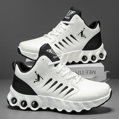 Men's Cushioned Non-Slip Casual Sneakers with Lace-Up