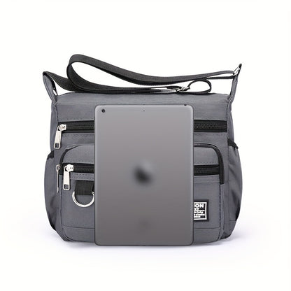 Multi-Pocket Crossbody Shoulder Bag, Casual Travel Office Messenger Bag, Durable, Multiple Compartments