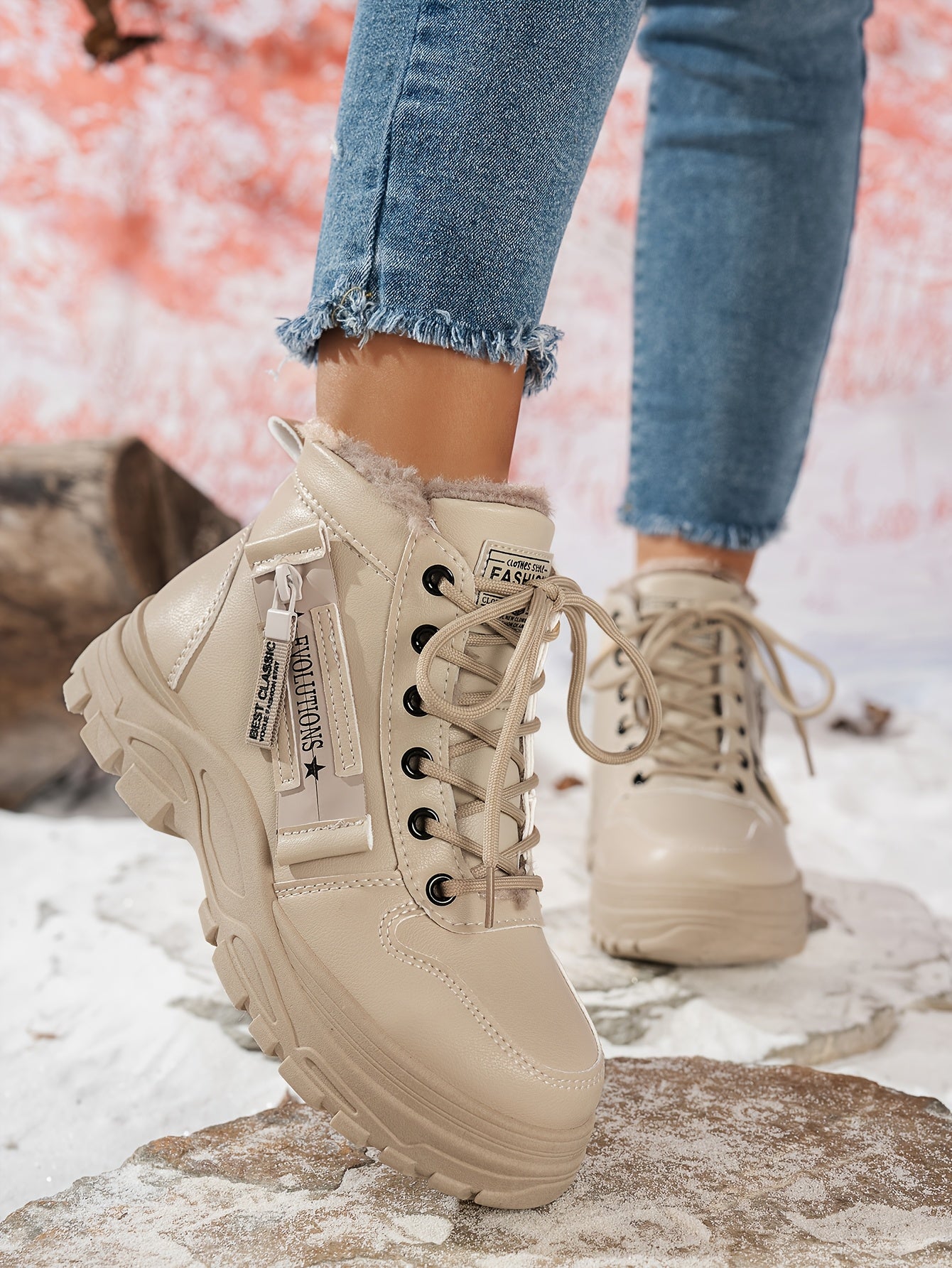 Կանացի ձմեռային ձնագնացքներ - Տաք երեսպատված, չսահող, բարձրակրունկ արտաքին ցանկացած առիթի համար կոշիկներ, ռիբավորված մեղմացնող ներդիրով, սև, իդեալական են ցուրտ եղանակի համար, ձմեռային կոշիկներ | Ոճային ձմեռային կոշիկներ | Դիմացկուն կոշիկներ