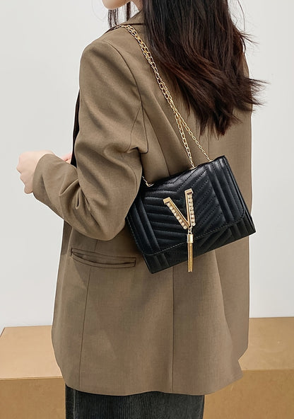 Կանացի կրծկալով պայուսակ, փայլուն քարերով կարված դրամապանակ՝ ամենօրյա օգտագործման համար