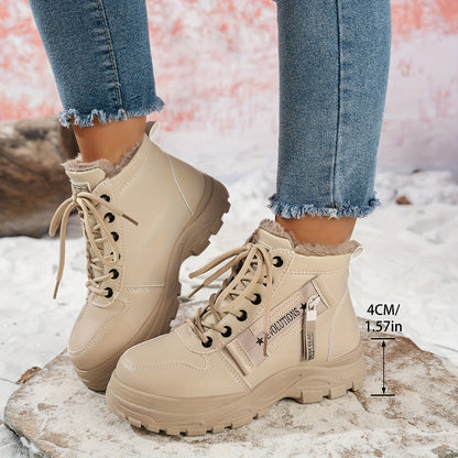 Կանացի ձմեռային ձնագնացքներ - Տաք երեսպատված, չսահող, բարձրակրունկ արտաքին ցանկացած առիթի համար կոշիկներ, ռիբավորված մեղմացնող ներդիրով, սև, իդեալական են ցուրտ եղանակի համար, ձմեռային կոշիկներ | Ոճային ձմեռային կոշիկներ | Դիմացկուն կոշիկներ