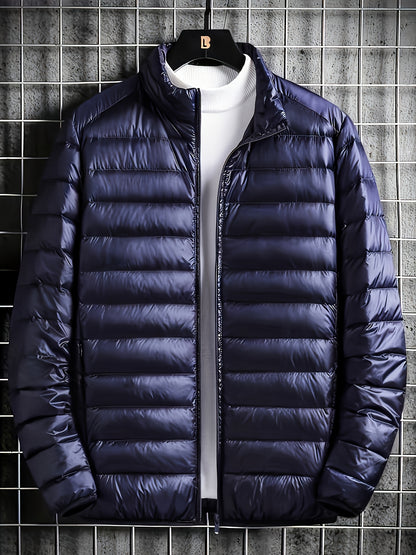 Spring, Autumn, And Winter Styles with a Stand Collar And Zipper Closure, Versatile Casual Lightweight Jacket for Men - ayq