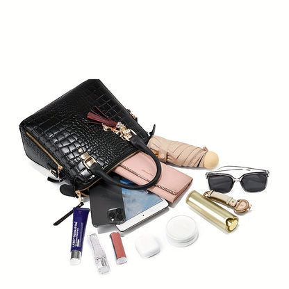 Էլեգանտ սև պայուսակ ոսկեգույն մետաղական մասերով - հանվող ժապավեն, կայծակաճարմանդ, պոլիեսթերային աստառ, իդեալական է ամռան, ամենօրյա կրելու և նվերների համար, ամենօրյա պայուսակ | Էլեգանտ պայուսակ | Երկարակյաց բռնակով պայուսակ