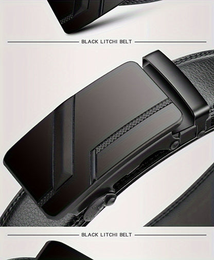Business Men's Belt Black Automatic Buckle Fashion Belt Casual Men's Suit Belt Accessories
