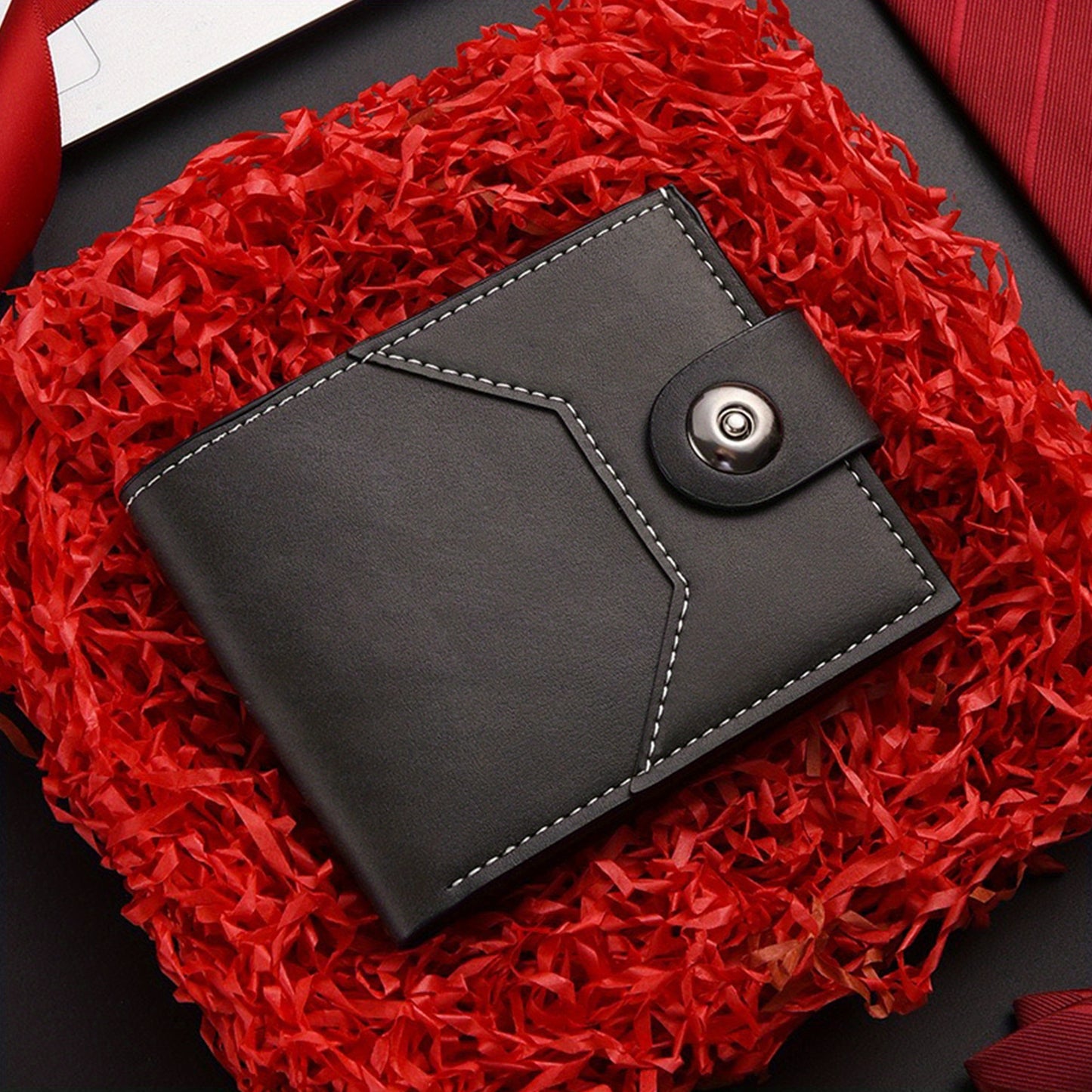 1pc Custom Unisex Wallet, Personalized Initial Name Gender-Neutral Business Wallet with Snap Closure, Multiple Card Slots, Credit Card Holder, Coin Purse, Available in Black, Dark Brown, Light Brown