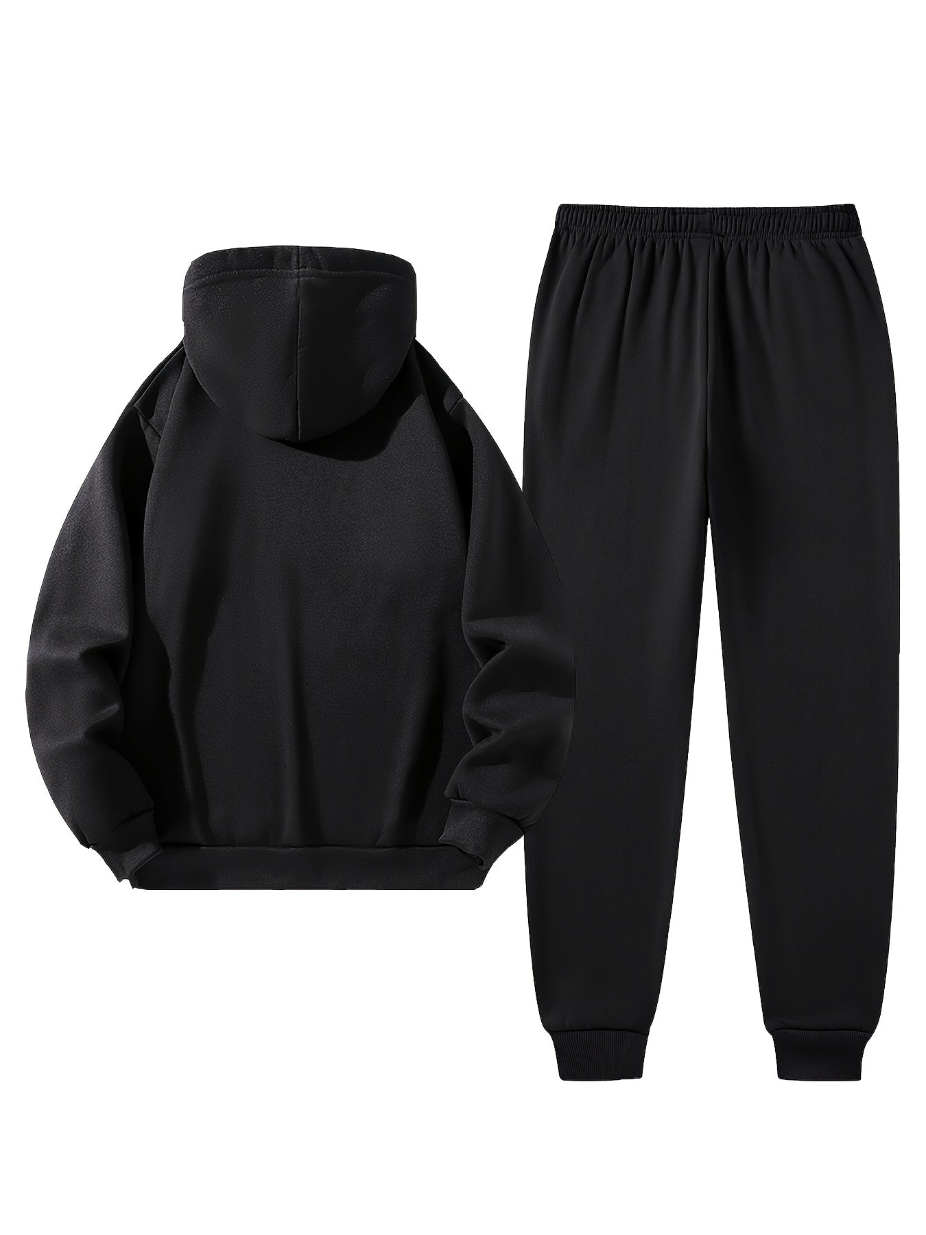 3pcs Vest Casual Set for Men Men's Casual Cartoon Drawstring Pocket Hoodie and Sports Drawstring Trousers Matching Set - ayq
