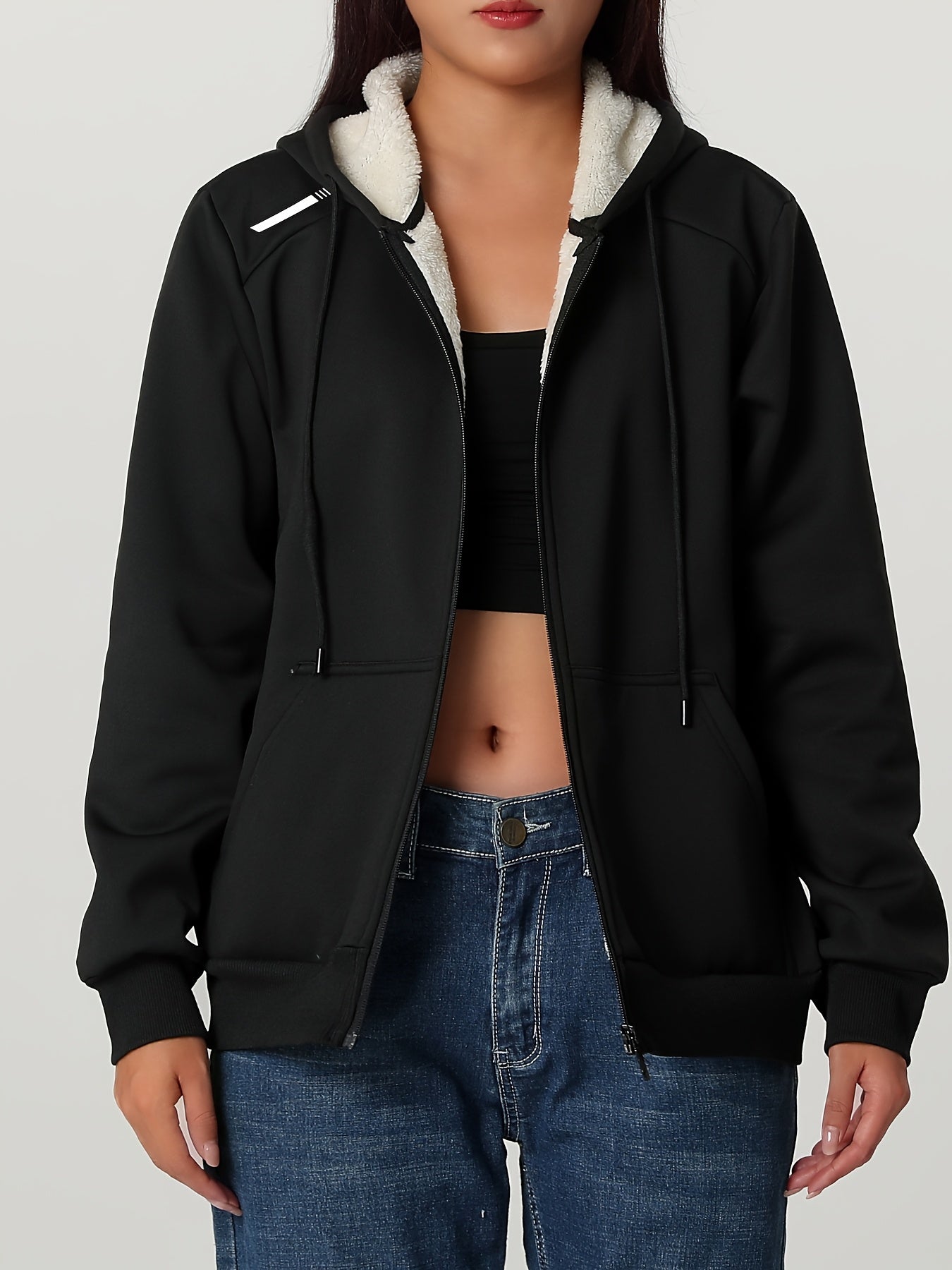 Կանացի ծանր ձմեռային բաճկոն - Ջերմամեկուսացված սառը եղանակի բաճկոն՝ ամբողջական կայծակաճարմանդով, մեծ առջևի գրպաններով - Մանուշակագույն վերնազգեստ առօրյա և պաշտոնական միջոցառումների համար - Ոչ ձգվող պոլիեսթերային գործվածք - Հեշտ խնամքի կանացի վերնազգեստ,