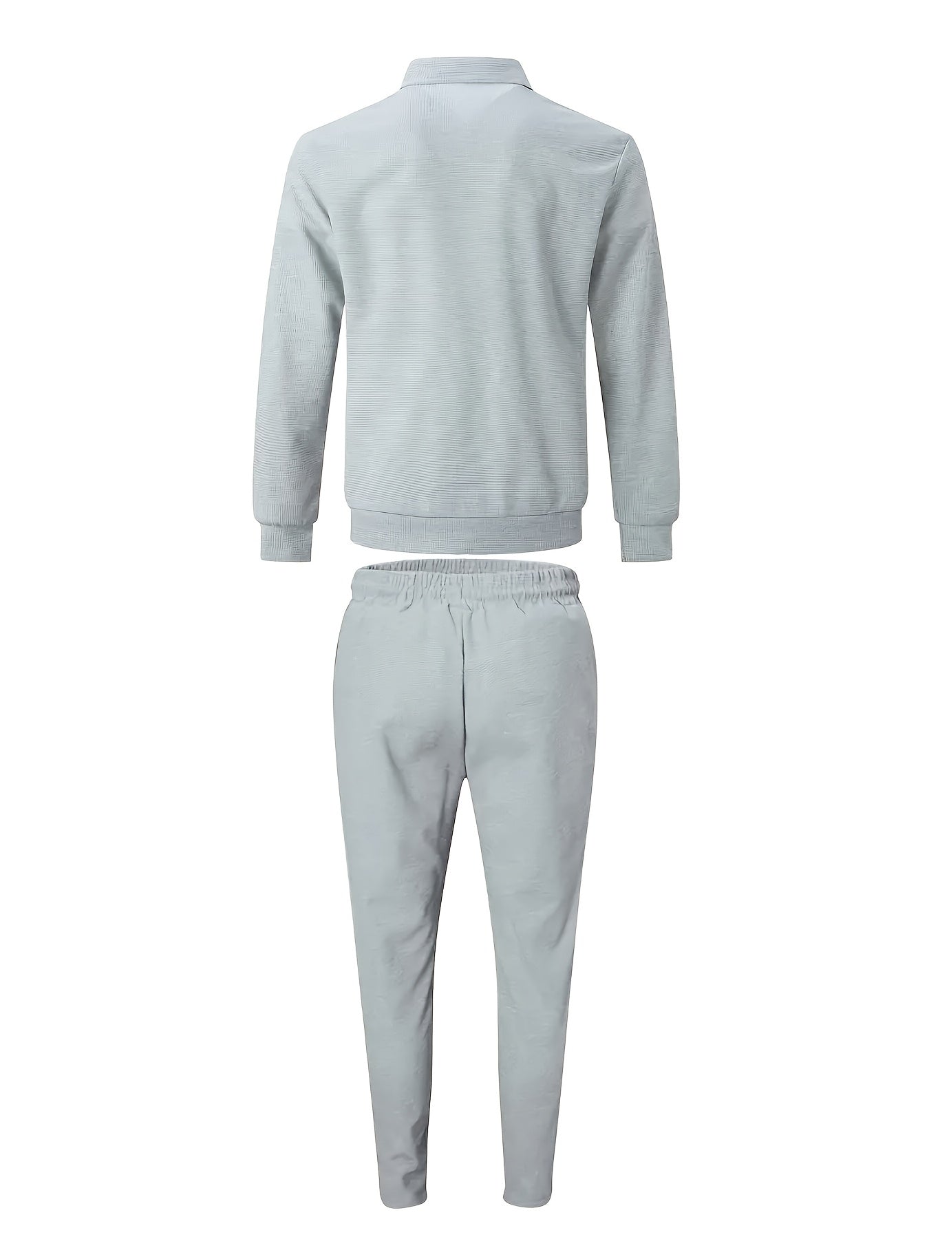 Men's Casual 3-Piece Knit Set with Zipper Jacket & Drawstring Pants