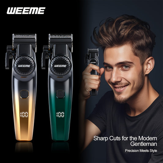 WEEME Men's Hair Clipper with Limit Comb - Professional -Suitable (Clipper Compatible) Hair Cutting for Shaving, Body Grooming & DIY Hairstyles - & Portable Barber-Grade Clipper for Men (Golden, Green, Black)