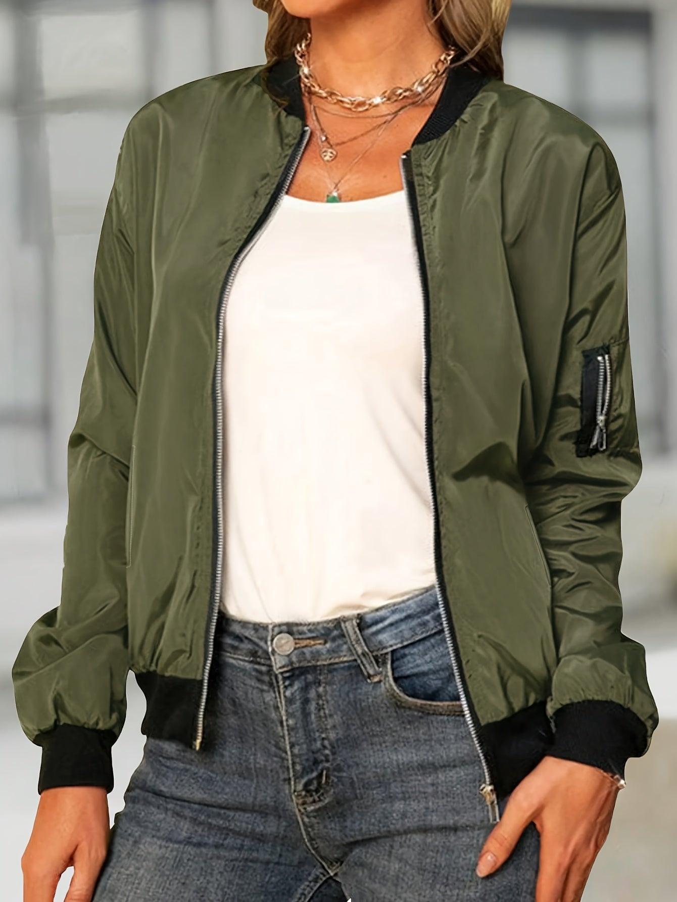 Women's Casual Windproof Jacket for Spring and Fall