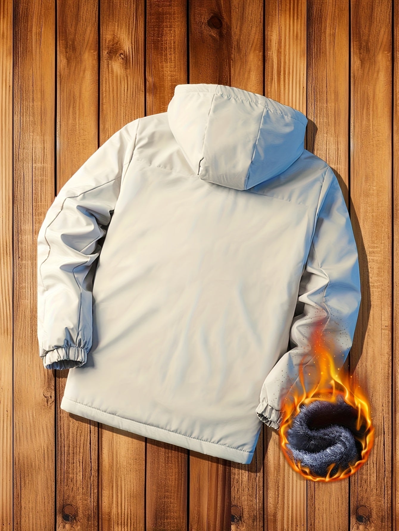 Men'S Fleece Jacket - Full-Zip Hooded Coat with Zippered Pockets, All-Season Lightweight Outerwear for Gym, Hiking, Everyday - - Easy-Care Polyester Jacket for Teens & Adults, Gym Apparel, Sporty Design, Durable Fabric, Activ