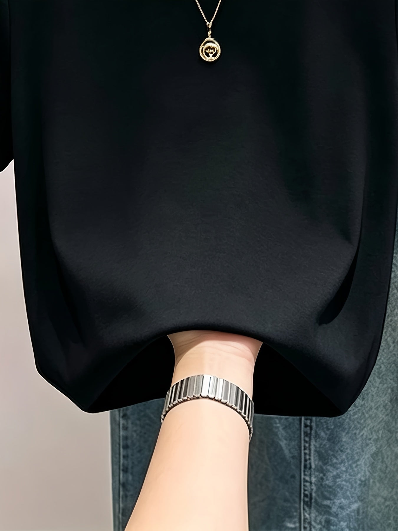 Women’s Summer Cotton Short Sleeve High Neck T-Shirt