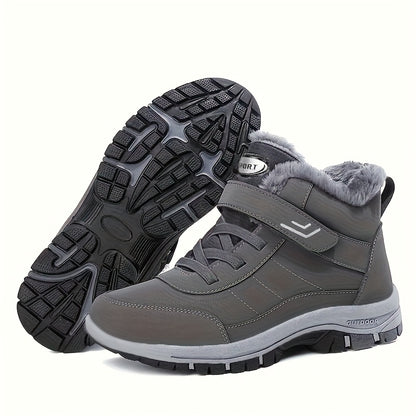 Men'S & Women'S Winter Snow Boots - Thick-Soled Ankle Boots with Non-Slip Rubber Sole & Striped Traction, PU Upper & Warm - All-Season Cold Weather Hiking, Ice Climbing Boots (unisex Sizes Available), Hiking Boots, Outdoor Fo