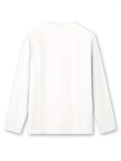 Women'S Christmas Long Sleeve T-Shirt - Santa Claus & Holiday Graphic Tee, Machine Washable Everyday & Party Outfit for Christmas, New Year'S Eve - Non-See-Through Casual Top, Christmas Shirts, Festive Attire, Round Neckline