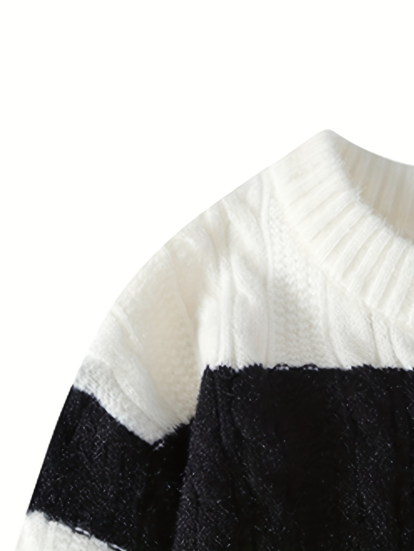 Նոր աշնանային և ձմեռային կլոր վզնոցով նորաձև գծավոր, գունավոր բլոկներով տրիկոտաժե սվիտեր միջին տարիքի տղամարդկանց համար, տաք և հարմարավետ