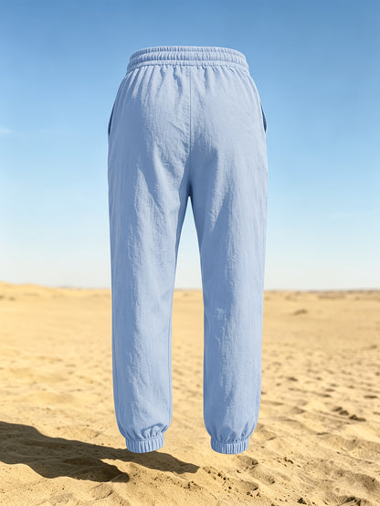 Men's Casual Linen Jogger Pants with Drawstring and Pockets