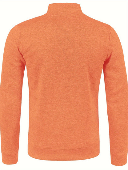 Elegant Mid Stretch Cardigan, Men's Casual Full Zip Up Cardigan Sweater Coat For Fall Winter