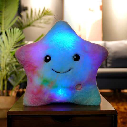 AKKUN Light Up Star Plush Pillow - Glowing Stuffed Toy & Night Light Suitable for Kids, Girls, Bed & Room - Soft LED Cushion with Multiple Colors, Cute Bedtime Companion (24cm & 40cm)