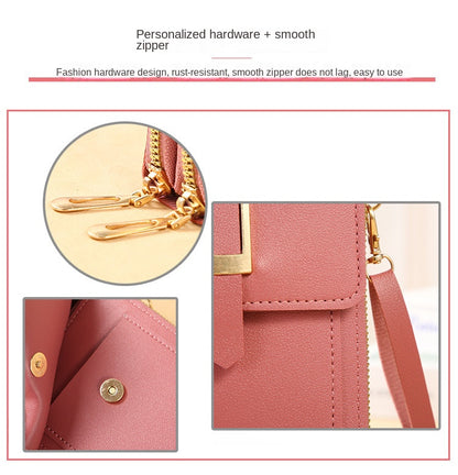 Touch Screen Mobile Phone Bag, Mini Flap Crossbody Bag, Fashion Faux Leather Purse, Vertical Wallet With Card Slots