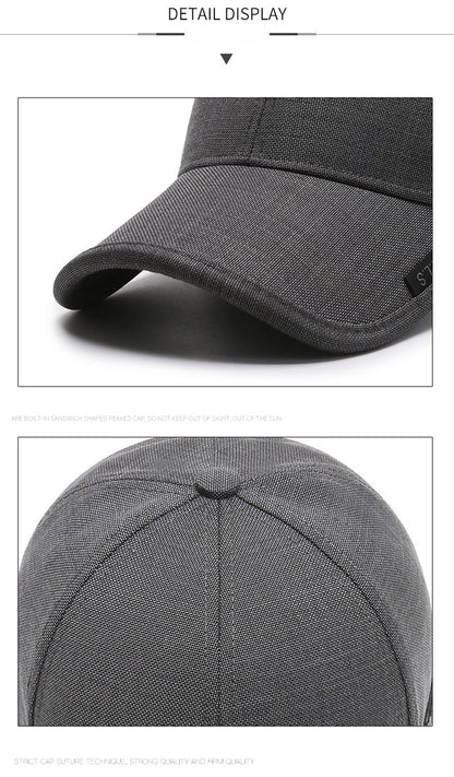 1pc Black Gray Summer Breathable Men Baseball Cap For Outdoor Sports