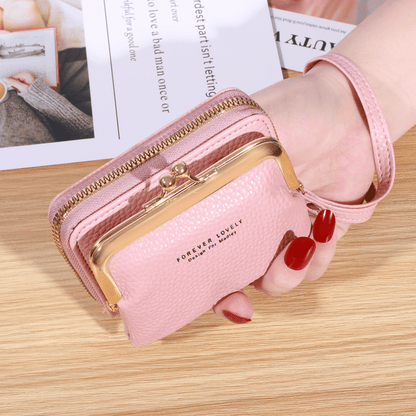 Small Credit Card Bag For Women, Multi Functional Kiss Lock Wallet, Fashion Zipper Coin Purse