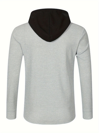 Men's Casual Hooded Jacket - Soft, Breathable Polyester with Button-Up Design & Pockets | Perfect for Spring, Fall & Outdoor Activities, Long Sleeve, Fashion, Daily, Leisure Style, Conventional Version