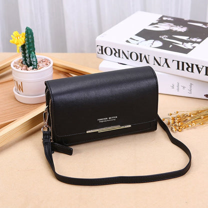 Touch Screen Mobile Phone Bag, Mini Flap Crossbody Bag, Fashion Faux Leather Purse, Vertical Wallet With Card Slots