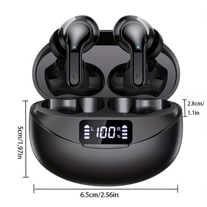 True Wireless Stereo Eabuds, TWS Noise Cancelling Headphones, Sport Headset, Touch Control Earphones With Led Charging Case