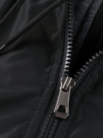 Men'S Winter Jacket with Detachable Hood - Warm Fleece-Lined Zip-Up Coat, & Orange Contrast Design, Polyester Lining, Regular Fit for Cold Weather, Casual Outerwear, Durable Zipper Closure