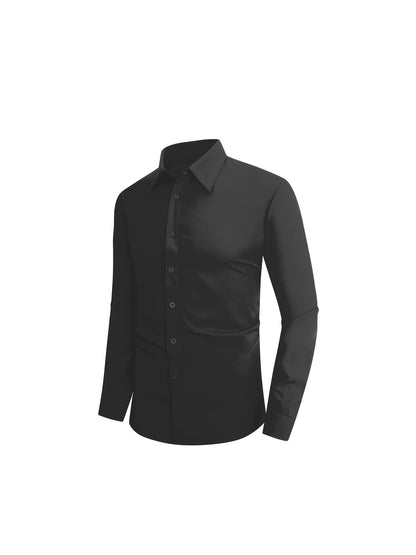 Men's All-Season Business Set: Long Sleeve Shirt & Formal Pants