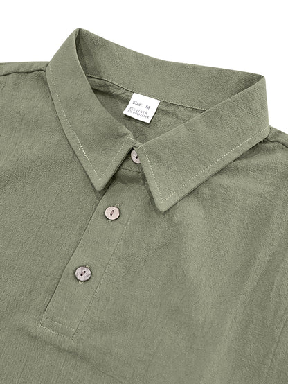 Men's Linen Summer Shirt and Long Pants Set - Casual Loose Fit