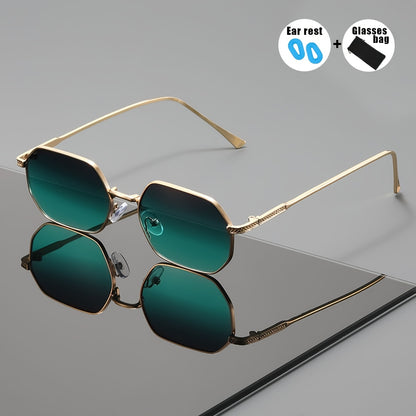 Unisex Vintage Sunglasses with UV400 Protection and Golden Frame